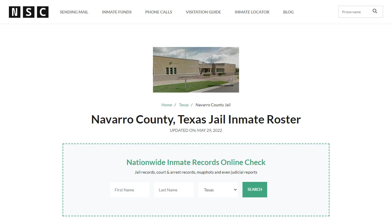 Navarro County, Texas Jail Inmate Roster - Nationwide Inmate Lookup ...